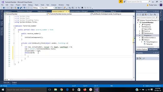 A Program To Find Reverse of a Given Number and Sum of Its Digits using C# and Windows Form смотреть онлайн