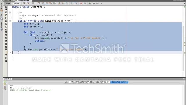 Java Demo Prime Number смотреть онлайн