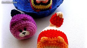 Амигуруми: схема Котик-колобок. Игрушки вязаные крючком - Free crochet patterns.