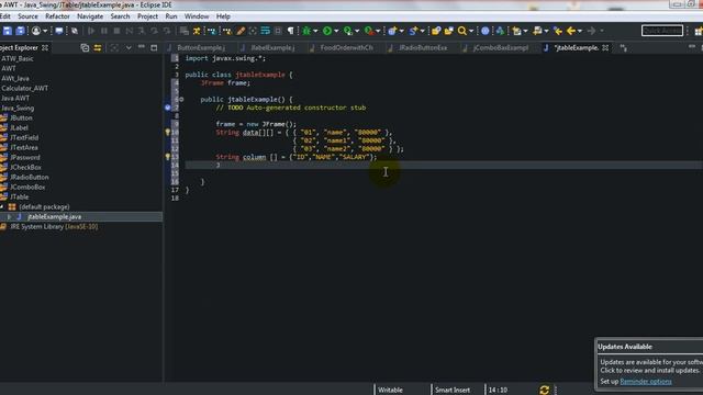 10. JTable Java Swing Tutorial without voice смотреть онлайн
