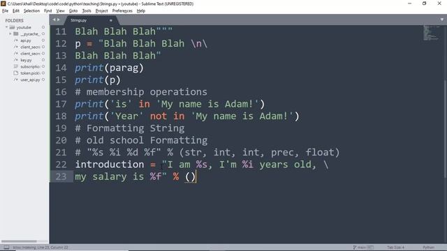 More On Strings (Formatting, Membership Operations) смотреть онлайн