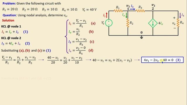 Nodal Analysis | Node voltage method | Solved problem 7 смотреть онлайн
