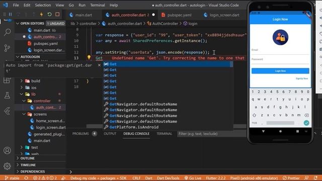 Autologin feature in Flutter 2.2 / Keep user logged in using shared preferences flutter tutorial смотреть онлайн