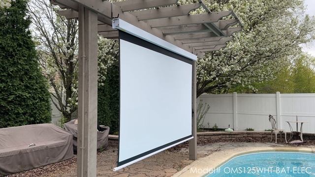 Elite Screens Yard Master Tension Wireless Battery-Operated Outdoor Entertainment Projector Screen