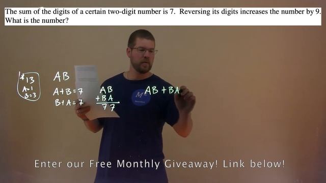 The sum of the digits of a certain two-digit number is 7. Reversing its digits increases the... смотреть онлайн