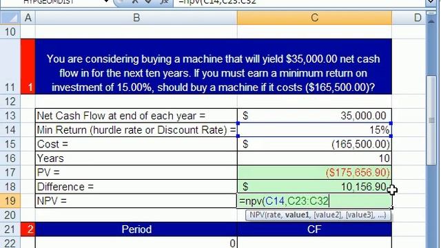 Excel Finance Trick 14: NPV function Capital Invest Decision смотреть онлайн