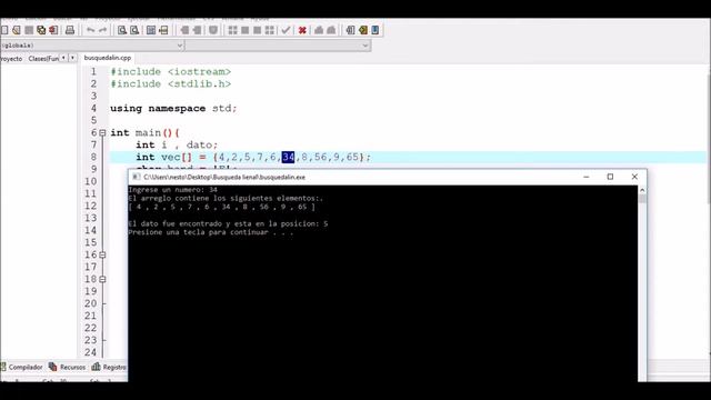 BUSQUEDA LINEAL- QUE ES, CODIGOS EN C++ Y PYTHON смотреть онлайн