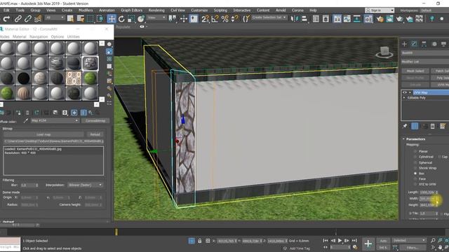 Наложение текстуры в 3d Max. Модификатор UVW Map. Масштабирование и подгон текстуры по размеру смотреть онлайн