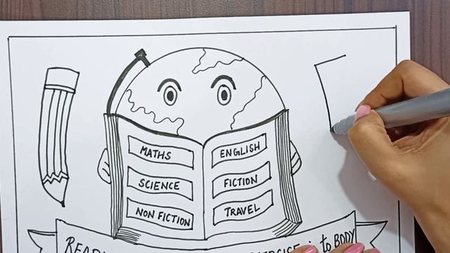 International Literacy Day Drawing | Literacy day poster with oil pastels | Art Crumbs смотреть онлайн