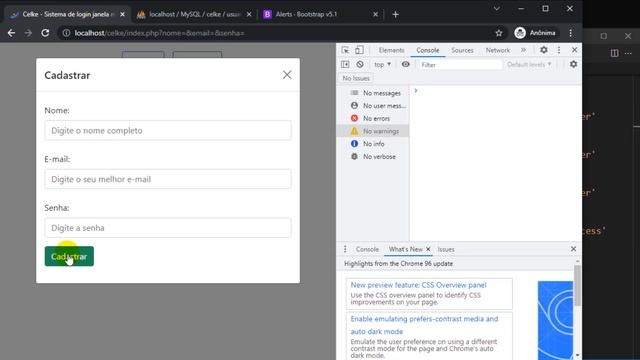 Como criar o formulário na janela modal para cadastrar novo usuário com PHP смотреть онлайн