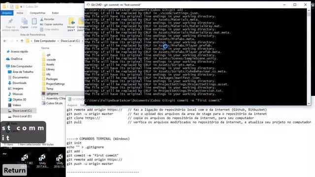 Unity + Git + Bitbucket - Comandos via terminal смотреть онлайн