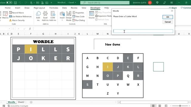 Play Wordle in Excel Unlimed number of times (Created using VBA) смотреть онлайн