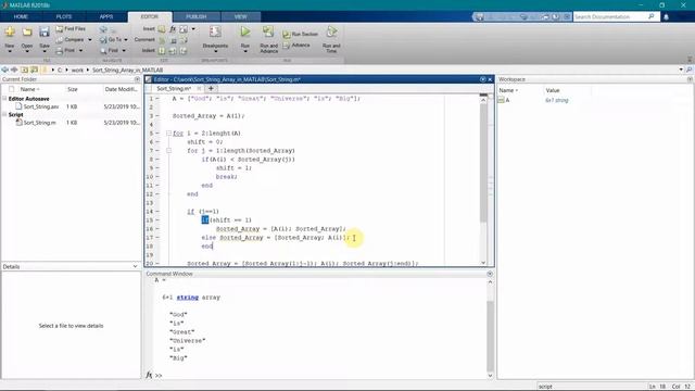 How to sort a String Array in MATLAB Script? смотреть онлайн