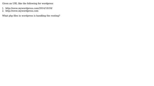 Wordpress: What php files handles routing? смотреть онлайн