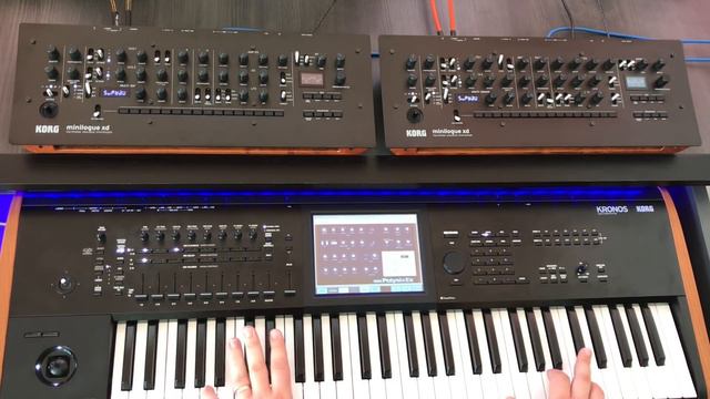 2 x KORG minilogue xd module - 8-voice polyphony in poly chain mode! смотреть онлайн