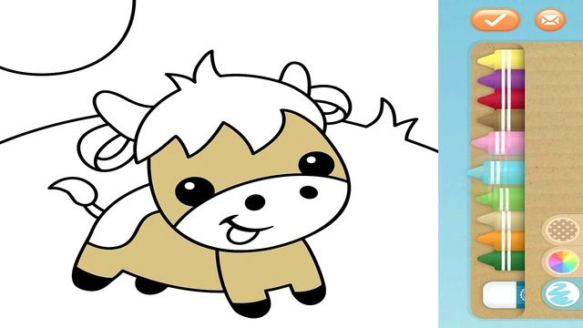 Развивающее Видео для детей Раскраска - Учимся раскрашивать зайчика и коровку. Носики Курносики смотреть онлайн