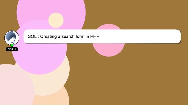 SQL : Creating a search form in PHP смотреть онлайн