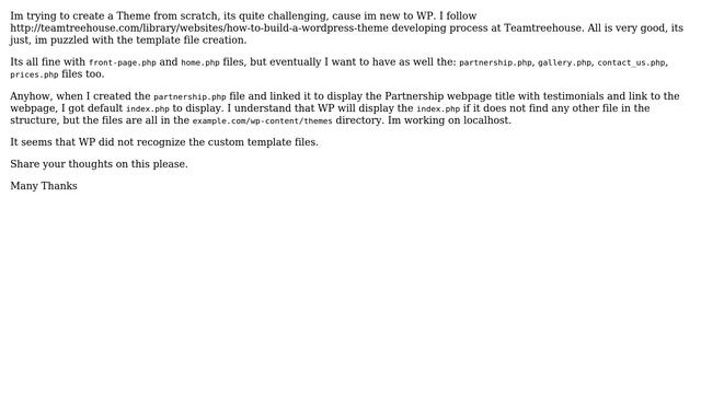 Wordpress: Custom theme template files смотреть онлайн
