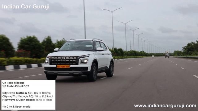 Hyundai Venue Facelift - Mileage Test | 1.0 Turbo Petrol iMT & DCT (with drive modes) смотреть онлайн