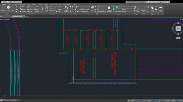 Architectural Swimming pool Plan Land size(245'8:x127'8")|Autocad Swimming pool size(245'8"x127'8") смотреть онлайн