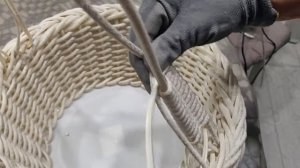 Корзина из полиротанга "Весеннее настроение" часть 3