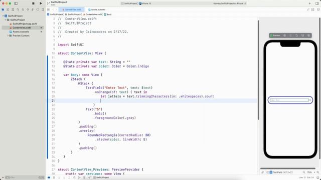 SwiftUI onChange Event Count Characters input смотреть онлайн