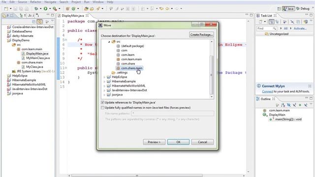 ECLIPSE HOW TO MOVE A CLASS FROM ONE PACKAGE TO OTHER PACKAGE DEMO смотреть онлайн