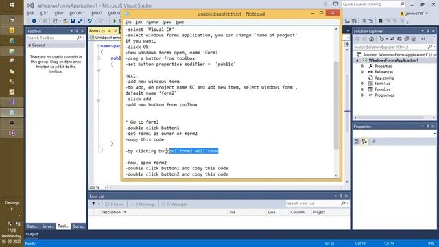 How to Enable or disable button from other form using c# windows form in visual studio смотреть онлайн