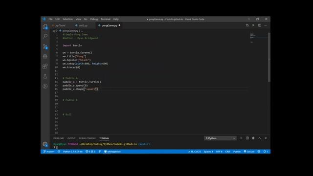 Python Pong - Part 3 смотреть онлайн