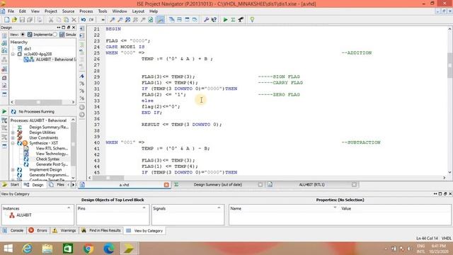 Xilinx ISE Design Suite 14.7 Simulation Tutorial || VHDL Code For 4 BIT ALU With Flag Register смотреть онлайн