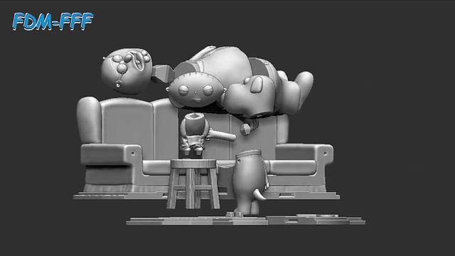 Family Guy (Griffin) Model Printing Assembly File STL-OBJ for 3D Printing FDM-FFF DLP-SLA-SLS смотреть онлайн