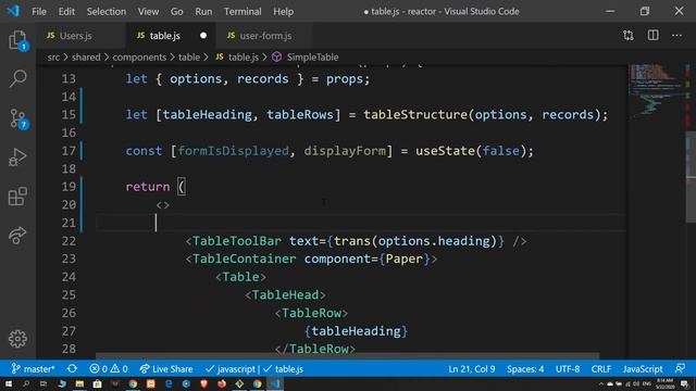 77 Adding The Form Modal To The Table React Js | Reactor смотреть онлайн