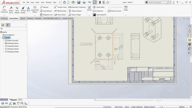How to Apply Auto Dimensions in SolidWorks Drawing смотреть онлайн