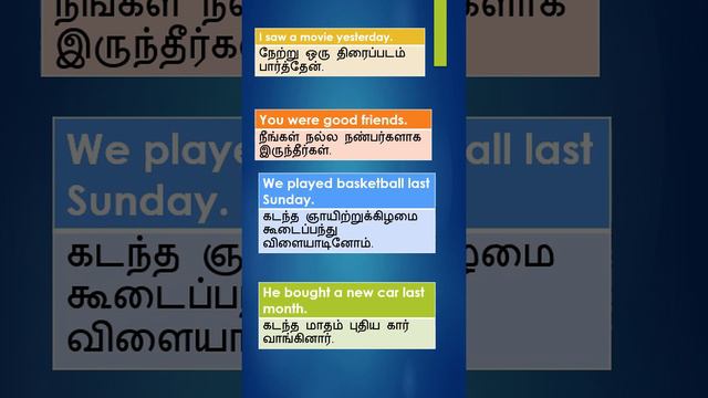 Simple Past Tense in Tamil | Part-1 | Affirmative- Positive | Active Voice | English Grammar смотреть онлайн