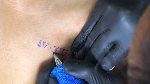 Roman Numerals Date Birth | Tattoo Timelapse смотреть онлайн