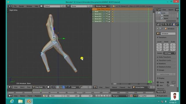 Run animation in Blender 2.79 | Basic for beginners смотреть онлайн