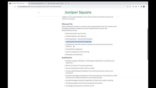 Unlocking $175K Remote Information Security Analyst Job at Juniper Square | Resume & Interview Tips смотреть онлайн
