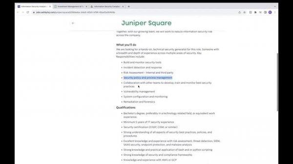 Unlocking $175K Remote Information Security Analyst Job at Juniper Square | Resume & Interview Tips