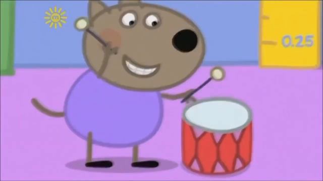 Peppa Pig Danny Dog bangs a drum louder meme смотреть онлайн