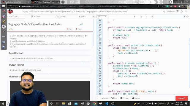 Segregate Node of LinkedList Over last Index | GeeksForGeeks Solution In Hindi смотреть онлайн