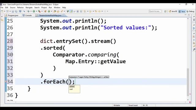streams sorted hashmap in java смотреть онлайн