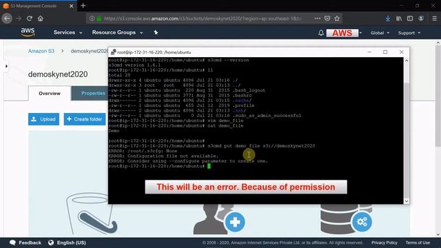 How to upload file from EC2 instance to S3 bucket смотреть онлайн