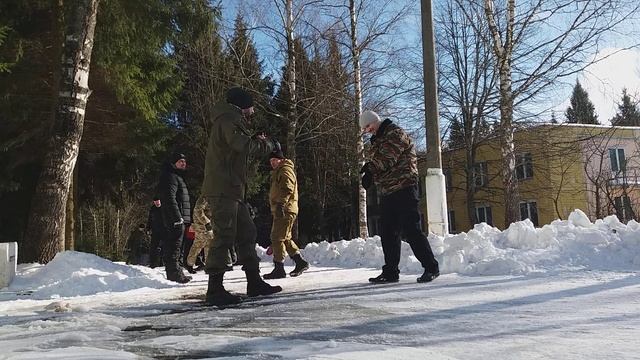 Зимние сборы СПАС.Первая тренировка-рукопашный бой. Часть 3