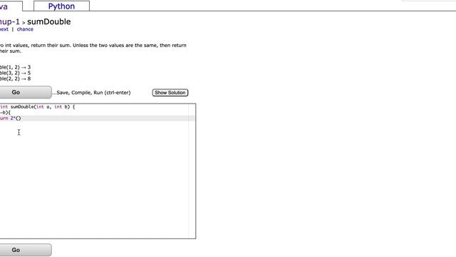 Java: CodingBat– Warmup-1– sumDouble смотреть онлайн