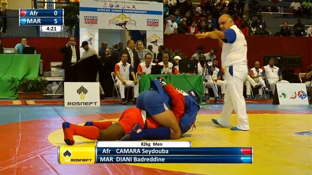 Badr diani vs Camara seydouba demi finale championnat d'Afrique sambo combat 2019 82kg Maroc смотреть онлайн
