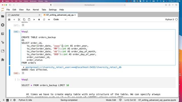 Mastering SQL - Postgresql - Advanced SQL - CTAS - Create Table as Select смотреть онлайн