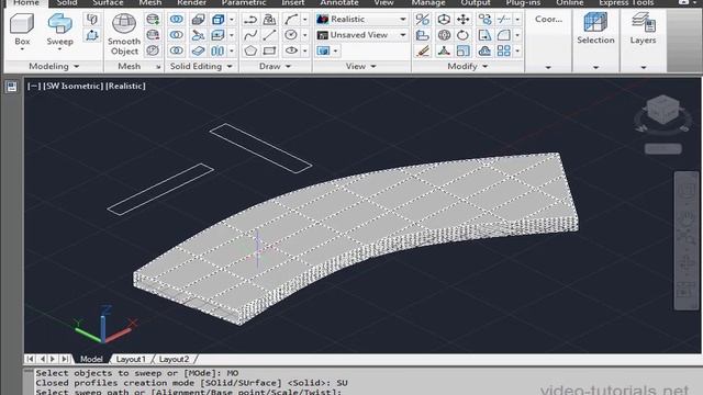 AutoCad 3d Modeling 14 ( Sweep ) смотреть онлайн