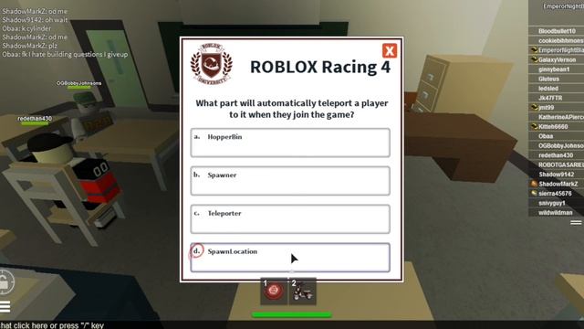 Roblox University - Roblox Racing 4 - Answers Guide смотреть онлайн