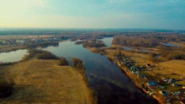 р. Плюсса с высоты птичьего полета. Малые поля. г. Сланцы смотреть онлайн