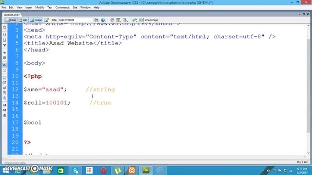 Php How to use Variable in Php Tutorial # 8 смотреть онлайн